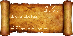 Sághy Ibolya névjegykártya